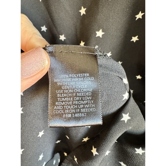 Torrid 2 Women's Sleeveless Black Star Print Pullover High Low Chiffon Duster 2X - Picture 5 of 8